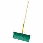 Pelle poussoir polymère verte - Manche bois certifié PEFC - Poignée plastique - LEBORGNE - 34012