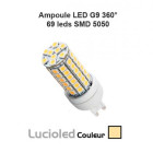 Ampoule led g9 8 watt (eq. 70 watt) - couleur - blanc chaud 3000°k