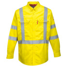Chemise de travail manches longues haute visibilité anti-feu bizflame - jaune - Taille au choix 
