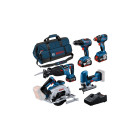 Pack 5 outils 18V 0615A5003D BOSCH (GSR 18V-55 + GST 18V-125 S + GKS 18V-57-2 + GSA 18V-28 + GDX 18V-200) - BOSCH - 0615A5003D
