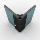 Profilé d’angle noir mat pour panneau mural 15x15x2100 mm - CORNER MURAL NOIR MAT Aurlane - FAC311
