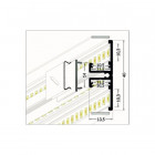 Profilé aluminium arrière ruban led - diffuseur - sans diffuseur, taille - 1000mm