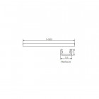 Profilé aluminium rectangulaire ruban led - 12,2mm - couleur - alu, taille - 1000mm