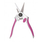 Secateur lames droites 180 mm acier inox fushia