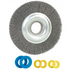 Brosse metallique pour touret diametre 150mm avec 3 bagues, prtmbr150r3