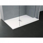 Receveur acrylique blanc renforcé et redécoupable custom 120 x 90 cm (ép. 3,5 cm) avec bonde inspectable à grille inox