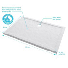 Receveur de douche à poser rectangle 120x90 cm extra plat en acrylique renforcée blanc - Finition pierre Aurlane - FAC369