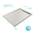 Receveur en acrylique blanc effet pierre 80x120x4 cm - Grille linéaire chrome - MOON Aurlane - FAC611