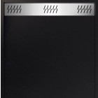 Receveur en acrylique Noir effet pierre 90x120x4 cm- Grille linéaire chrome - METEORA Aurlane - FAC1053