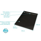 Receveur en acrylique Noir effet pierre 90x120x4 cm + Grilles linéaires chrome et Gun métal - METEORA Aurlane - PACR309