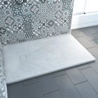Receveur à poser en matériaux composite SMC - Finition ardoise blanc mat - 80x120 cm Aurlane - FAC202