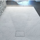 Receveur à poser en matériaux composite SMC - Finition ardoise blanc mat - 80x120 cm Aurlane - FAC202