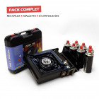 Rechaud camping gaz butane propane avec piezo cook 150 + 8 cartouches de gaz camping
