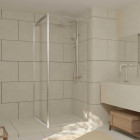 Retour pour paroi pour douche 80x200 cm - Profilés chrome - Verre transparent 6mm - CHROMED CRUSH Aurlane - FAC775