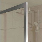 Retour pour paroi pour douche 80x200 cm - Profilés chrome - Verre transparent 6mm - CHROMED CRUSH Aurlane - FAC775