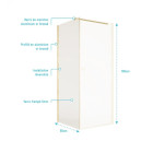 Retour pour porte de douche 90x180 cm verre trempe 5mm - Finition Or Brossé - GOLD ELEMENTARY Aurlane - FAC1100