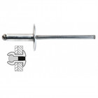 Rivets Alu / Acier Tete Large - 4.8 x 10 mm