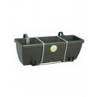 Riviera-jardiniere eva 57 gris anthracite + support metal
