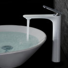 Robinet lavabo surélevé contemporain en blanc