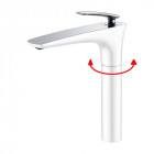 Robinet mitigeur evier/vasque surélevé - chromé/blanc - concep't Robinet mitigeur evier/vasque surélevé - chromé/blanc - concep't