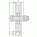 Roue à gorge ronde 310 diamètre 60 mm - 1 roulement pour roues à roulements à billes