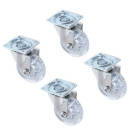 Roultou / gpi - lot de 4 roulettes transparentes pivotantes ø 35 plateau 42x42 mm [charge supportée 20 kg/roulette]