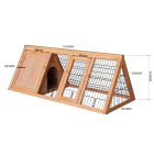 Clapier à lapin espace extérieur bois d'épicéa petits animaux enclos 118 cm extérieur  16_0002235
