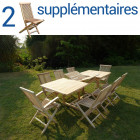 Ensemble salon de jardin en teck amara 6+2 chaises 2 fauteuils - bundle chaises