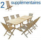 Ensemble salon de jardin en teck amara 8+2 chaises - bundle chaises
