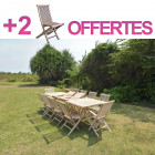 Salon jardin en teck batan 8 chaises 2 fauteuils - bundle chaises
