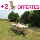 Salon de jardin en teck batan 10 chaises - bundle chaises