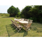 Salon de jardin en teck henua 12 chaises