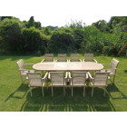 Salon de jardin en teck henua 10 fauteuils empilables