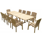 Ensemble de jardin en teck premium kirang 10 fauteuils audia