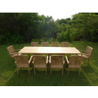 Ensemble de jardin en teck premium kirang 10 fauteuils audia