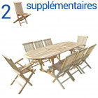 Ensemble salon de jardin en teck mahui 6+2 chaises 2 fauteuils - bundle chaises