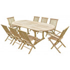 Ensemble de jardin en teck premium milana 6 chaises 2 fauteuils jenae