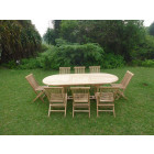 Ensemble de jardin en teck premium milana 8 chaises jenae