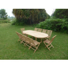 Ensemble de jardin en teck premium milana 10 chaises jenae