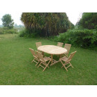 Ensemble de jardin en teck premium sawah 6 chaises jenae