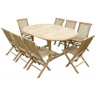 Ensemble de jardin en teck premium sawah 8 chaises jenae