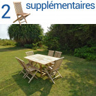 Ensemble salon de jardin en teck serang 4+2 chaises 2 fauteuils - bundle chaises