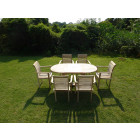 Ensemble salon de jardin en teck solo 6 fauteuils empilables