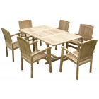 Ensemble salon de jardin en teck sunang 6 fauteuils audia