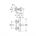 Mitigeur thermostatique bain/douche grohtherm 800 cosmopolitan 1/2 grohe Mitigeur thermostatique bain/douche grohtherm 800 cosmopolitan 1/2 grohe