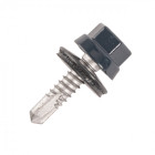 Vis bac acier SCELL-IT Plage métal ZED - Ø6.3 x 25 mm - TH12 - Gris terre d'ombre RAL7022 - Sachet de 100 - ZTZR-63025-7022