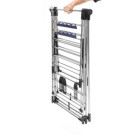 Séchoir à linge inox avec portant - gris