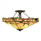 Semi-plafonnier 2 ampoules arbois, verre et métal