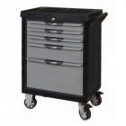 Servante pearlline grise et noire 5 tiroirs équipée de 263 outils