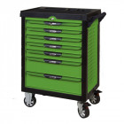 Servante pearlline verte 7 tiroirs équipée de 263 outils
